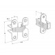FURNITURE CONCEALED HINGE 12x39mm - NICKEL PLATED